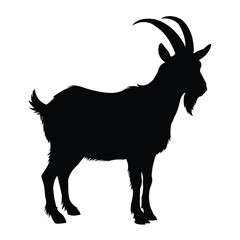 silhouette of a goat on white
