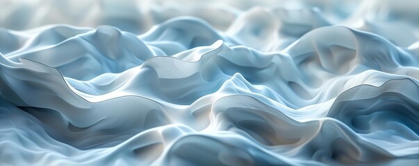 Cool blue fabric landscape with soft waves