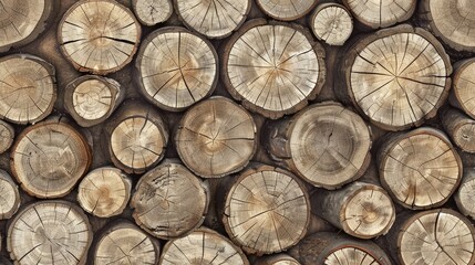 Wood log wallpaper. Generative AI