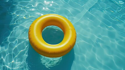 Yellow pool float. Generative AI