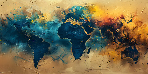Abstract Digital Map of Africa - Exploration and Discovery