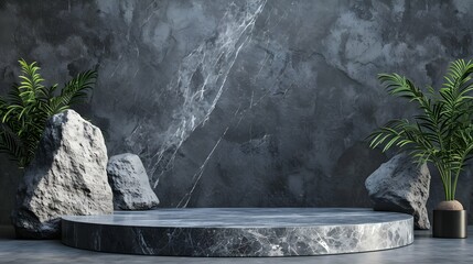 luxury colourful tropical marble elegant Platform podium background shapes and curtains Geometric...