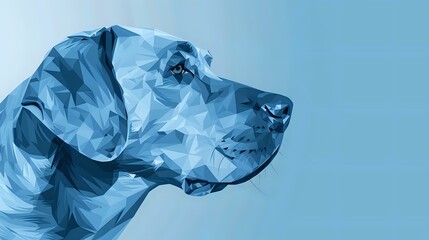 Fototapeta premium Geometric Labrador Profile Cool Blue Tones, Space for Text - Modern Pet Design