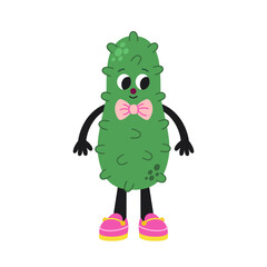 Cute cartoon cucumber illustration on a white background.