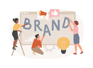 Brand name isolated concept vector illustration.