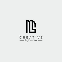 Abstract Minimal Letter LN NL Initial Based Stylish Monogram Logo Design Vector.