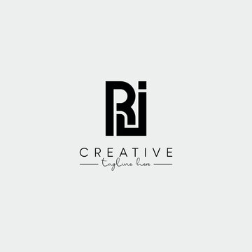 Abstract Minimal Letter RJ JR Initial Based Stylish Monogram Logo Design Vector.