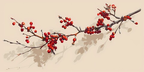 background picture with berries, a simple image of berry bushes, raspberries, strawberries and cherries