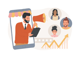 Brand advocate isolated concept vector illustration.