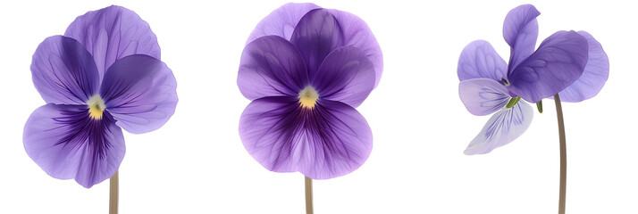 set of violets, isolated on transparent background