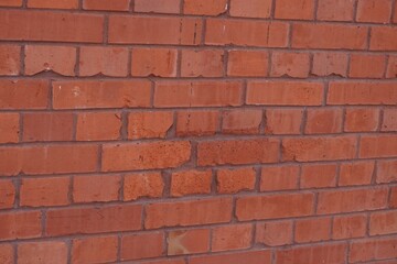 red brittle brick wall rustic background