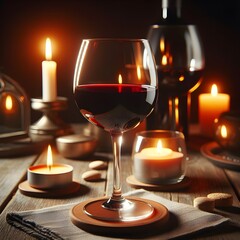 a glass of wine on table