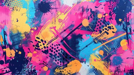 This vibrant graffiti vector wallpaper features a colorful, abstract pattern made up of hand-drawn spray paint elements