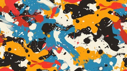 Fototapeta premium This vibrant graffiti vector wallpaper features a colorful, abstract pattern made up of hand-drawn spray paint elements