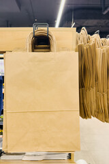 Eco friendly paper bag on display in the store