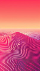 A vibrant pink gradient background with horizontal waves