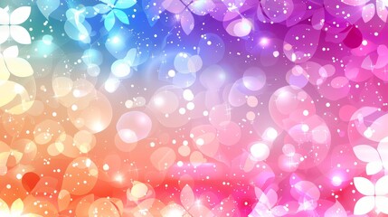   colorful backdrop teeming with numerous bubbles and stars in its center, encircled by a softly blurred periphery filled with similar elements