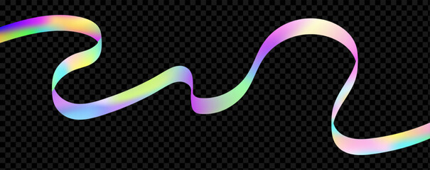 Abstract  holographic wave.Flow iridescent fluid.Dynamic spectrum ribbon.