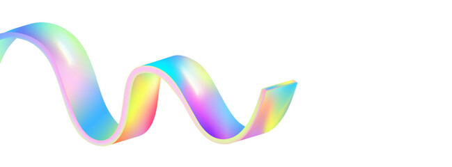Abstract  holographic wave.Flow iridescent fluid.Dynamic spectrum ribbon.