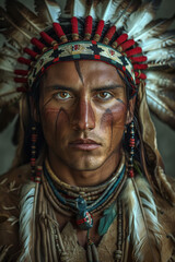 Obraz premium portrait of a indian person in traditional costume