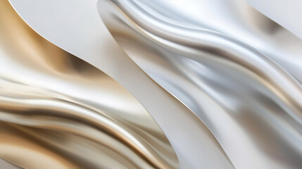smooth and shiny surface of silver and gold creating an abstract background with soft lighting