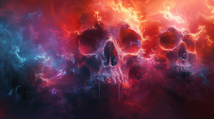 Bright and Colorful Skull Texture