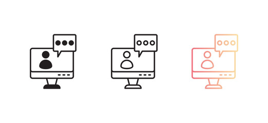 Monitor icon design with white background stock illustration