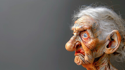 old woman with Disgust: Nose wrinkles, lip curls, revulsion evident, recoiling in distaste