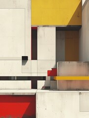 Delight in the simplicity and symmetry of De Stijl with a wallpaper thats a study in balance