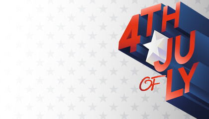 Fototapeta premium 4th of July, Independence day USA patriotic banner, greeting poster, card, background, web, cover, label, flyer, layout. America Victory Day print holiday information, party, celebration