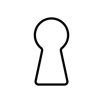 recommend clip art: Vector flat outline lock key hole isolated on white background