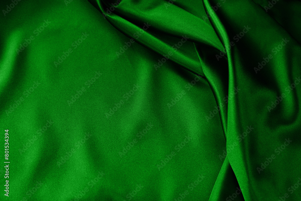 Wall mural Green silk fabric