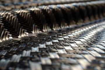 Fototapeta premium the reflective sheen and detailed pattern of a carbon fiber surface