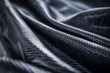 Macro shot of black carbon fiber weave structure