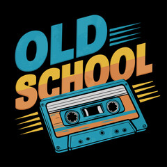 2024 cassette tape vector design, vintage retro old school
