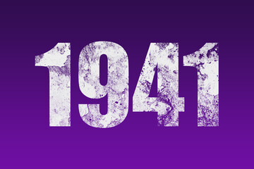 flat white grunge number of 1941 on purple background.	