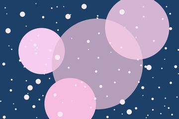 abstract background with pink circles and snow