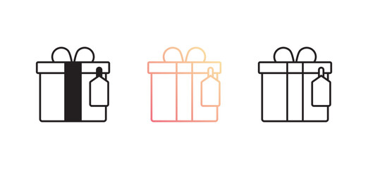 Gift Box icon design with white background stock illustration