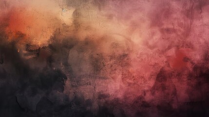warm shades of black brown red and pink abstract background with blurred lines and matte texture elegant watercolor painting