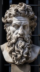 Obraz premium Dramatic Marble Bust with Intricate Facial Features