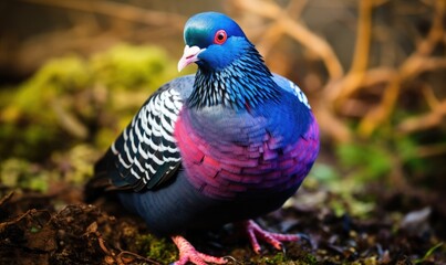 Vibrant Plumage of a Colorful Pigeon