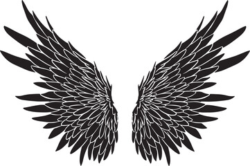 Feather Wings in the form of Angel or Dragon Illustration in Vector