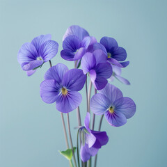 Vibrant Purple Pansies in Spring Bloom - Floral Close-Up
