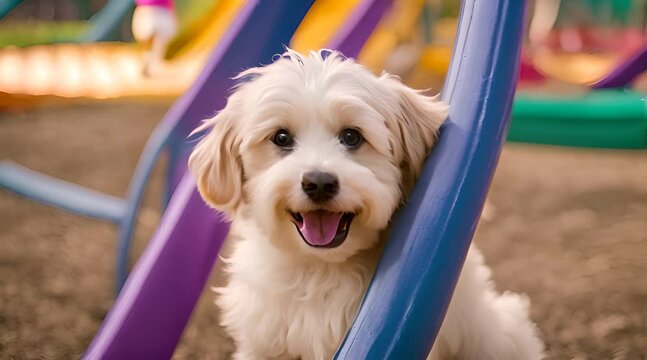 Tiny Tornado Takes Over: A Havanese Unleashes Zoomies in a Vibrant Playground