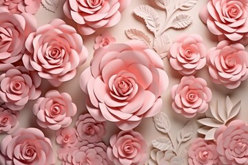 Elegant paper rose floral background