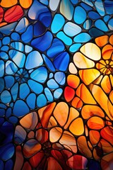 Vibrant stained glass mosaic pattern