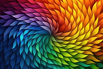 Vibrant abstract feather pattern