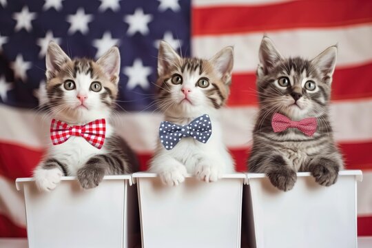 Cute kittens in a ballot box