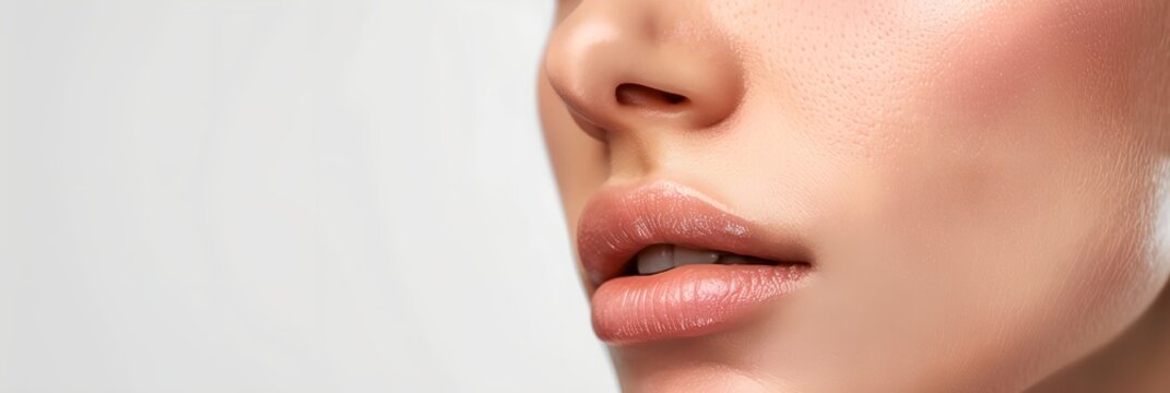 woman lips close-up on white background