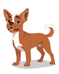 A cute dog three quarter view cartoon character design for animation